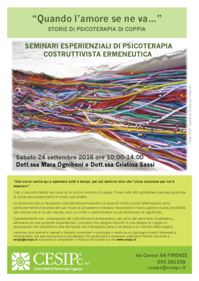 Volantino Seminario "Quando l'amore se ne va" - Cesipc, 24 Settembre 2016